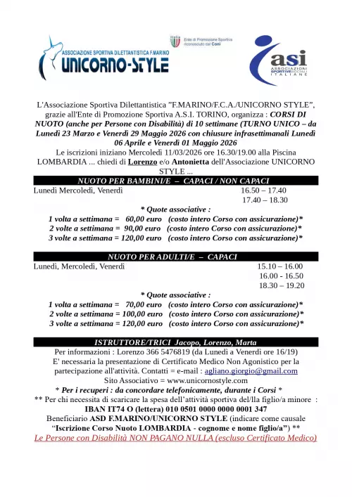 Corso di Nuoto